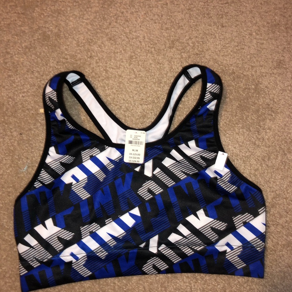 Blue ( pink ) sports bra NWT